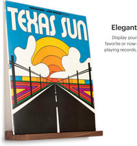 MÖNKE Vinyl Record Wall Mount - an Elegant Display Ledge Made from Solid Wood - This Vinyl Record Shelf Will Hold Records of Any Size (Walnut)