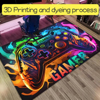 Gaming Area Rug Non-Slip Colourful Game Controller Carpet 47.3" x 63"