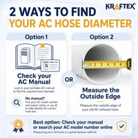 Air Conditioner Hose. Duct Portable Exhaust Vent with 5.9" Diameter, Anti-Clockwise Thread & Length up to 80". Compatible with LG, Delonghi and Many More Portable Air Conditioners