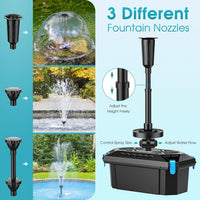 Pond Filter Pump & RGB Fountain Kit 2500 L/h Adjustable Flow 2500 L/h