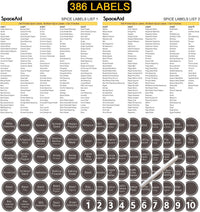 SpaceAid 4 Tier Spice Rack Organizer with 28 Spice Jars, 386 Spice Labels, Chalk Marker and Funnel Set for Cabinet, Countertop, Pantry, Cupboard or Door & Wall Mount