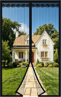 DIKER Magnetic Fly Screen Door, Fly Nets for Doors 100 X 230cm, Door Fly Screen, Screen Mesh Insect Protection Door No Gap, Easy to Install Without Drilling, Keep Bugs Out Lets Fresh Air in, Black