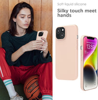 YATWIN Silicone Case for iPhone 13, Soft-Touch, Shockproof, DustProof, Antiskid Full Body Armour Phone Cover for Apple iPhone 13 - Light Pink