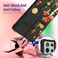 for Samsung Galaxy S21 Ultra Case - [2in1] Women Girls Cute Mushroom Phone Cover Ring Holder Stand Girly Pretty Unique Fashion Slide Camera Cover Design for Samsung S21 Ultra Case 6.8"