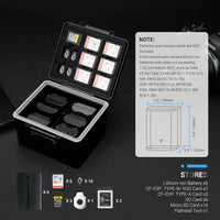 Camera Battery Case & Memory Card Holder for Canon LP-E6 Nikon EN-EL15 Sony NP-FZ100 â Black