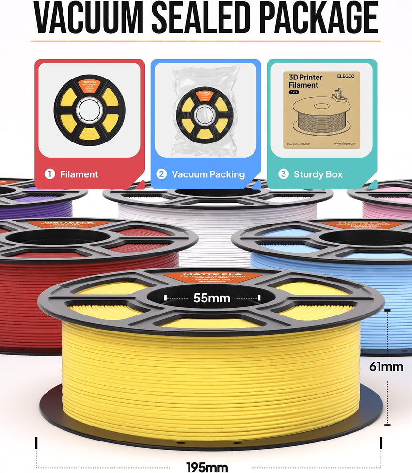 ELEGOO Matte PLA Filament High Precision - Beige 1kg 1.75mm