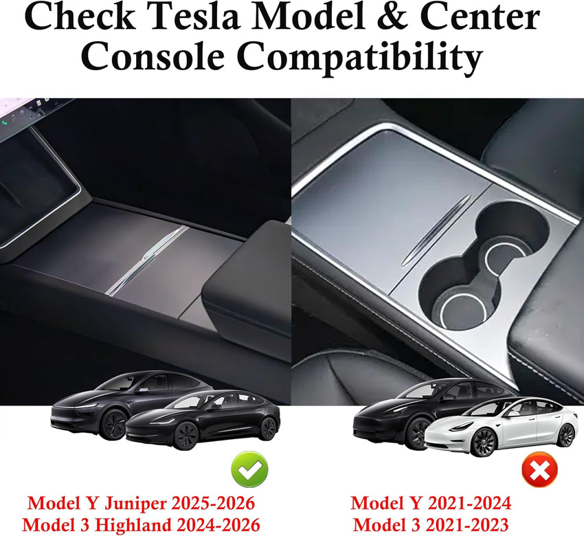Car USB Hub Charger with 2 Type-C Cables for Tesla Model Y & 3 â 140W