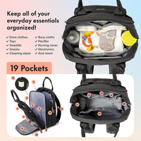 Dikaslon Baby Changing Bag Backpack with Mat & Straps Dark Grey