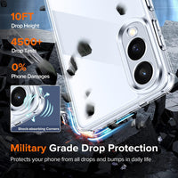 ivoler Clear Case for Samsung Galaxy S25 Edge with 2 Pieces Tempered Glass, [Anti-Yellow] [Military Protection] [Camera Protection] Transparent Protective Case Shockproof Anti-Scratch Cover
