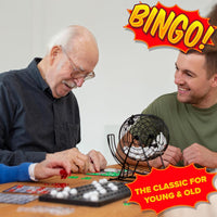 Bingo Game Set Metal Drum 75 Balls 150 Chips & 500 Cards Ã¢ÂÂ Black