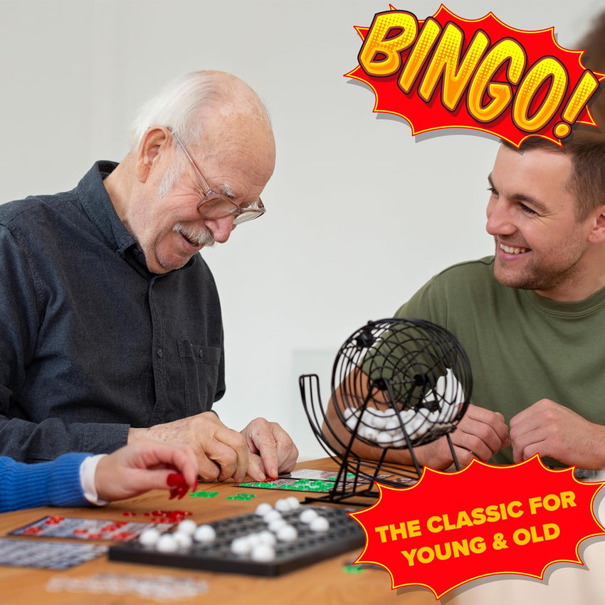 Bingo Game Set Metal Drum 75 Balls 150 Chips & 500 Cards Ã¢ÂÂ Black