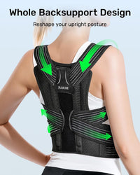 RAKIIE Back Straightener Posture Corrector Padded Shoulder Straps â Grey S (75-90cm)