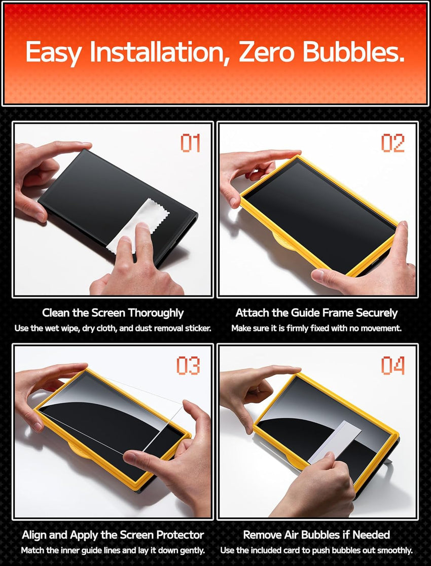 JSAUX 3-Pack Screen Protector for Nintendo Switch 2, Easy to Install with Guiding Frame Tempered Glass Ultra HD Glass Protector 9H Hardness Scratch Resistant