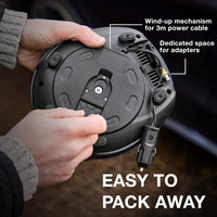 Ring Automotive RTC450 Digital Tyre Inflator with Auto Shut-off, Memory, LED Light, Backlit Display and Adapter Kit, New Model 2022 Ring, Black/Grey/Yellow