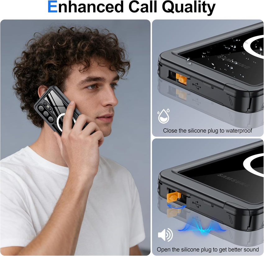 Samsung Galaxy S26 Ultra Case Waterproof Full-Body Shockproof with Lens & Screen Protector Black
