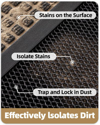 High Stretch Elastic Silk Doormat Outdoor Non-Slip Quick-Dry Rubber Back 90x150cm â Black/Grey