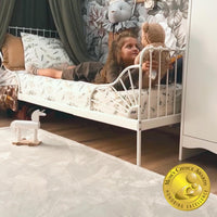 Premium Large Coral Velvet Baby Play Mat 200x150x2.5cm, Grey High-Density Memory Foam Area Rug Stylish Playmat for Floor with Non-Slip Backing for Crawling, Soft Play & Tummy Time - Easy Care Rug