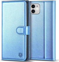 Kuafcase Compatible for iPhone 11 Case with 4 Card Slots Magnetic Closure Kickstand Shockproof Protective Phone Case Compatible for iPhone 11 - Sky Blue