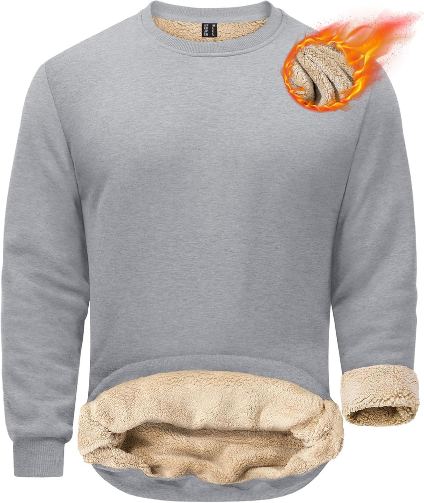 Men's Sherpa Fleece Lined Pullover Sweatshirt Winter Warm XXL