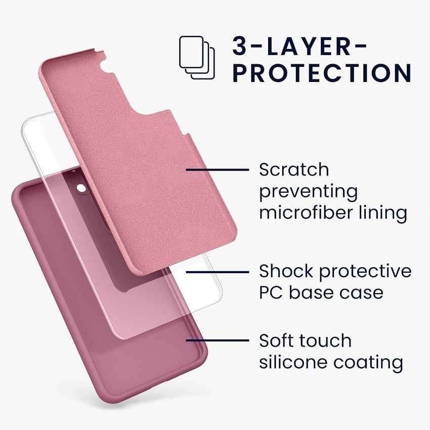 kwmobile Case Compatible with Samsung Galaxy S22 Plus Case - TPU Silicone Phone Cover with Soft Finish - Dark Rose
