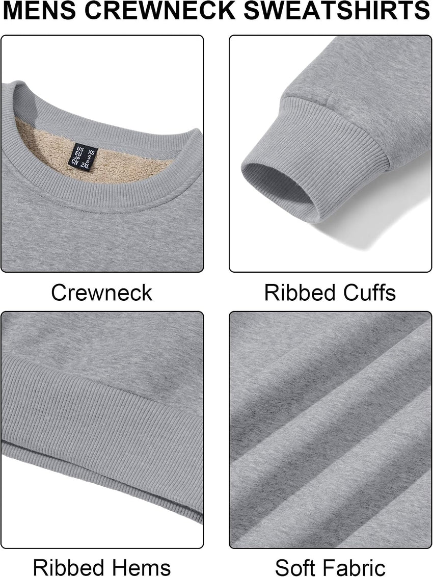 Men's Sherpa Fleece Lined Pullover Sweatshirt Winter Warm XXL