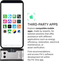 Flir One - Thermal Imaging Camera for iOS Smartphones (iPhone 14 and Older w/Lightning Port), 240x180 Super Resolution (80x60 Native IR)