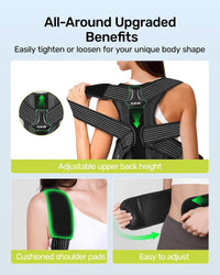 RAKIIE Back Straightener Posture Corrector Padded Shoulder Straps â Grey S (75-90cm)