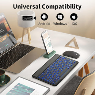 EasyAcc Bluetooth-Keyboard, Wireless Bluetooth Keyboard Compatible with Windows/Android/iOS with English Layout Tablets, backlight