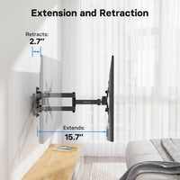 BONTEC TV Wall Bracket for 13-42 Inch LED LCD OLED Flat & Curved TVs up to 20KG, Full Motion Articulating Mount with Tilt, Swivel, Extension, Max VESA 200x200mm, TV Wall Mount for Home and Office Use