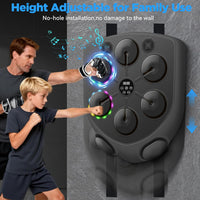 JUOIFIP Music Boxing Machine, Smart Musical Boxing Machine with LED Lights, Support Bluetooth, 9 Speeds & Modes, Automatic Counting, Wall Mounted, Smart Music Punch Machine for Adults Kids