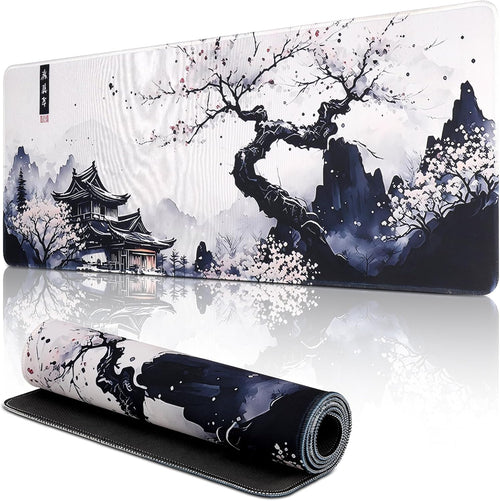 Yimomoyi Non Slip Mouse Pad, 80 x 30cm Mouse Mat Extended, Gaming Mousepad Waterproof, Desk Mat with Rubber Base, Desk Pad Laptop for Office and Home (01- Plum Mouse Pad)