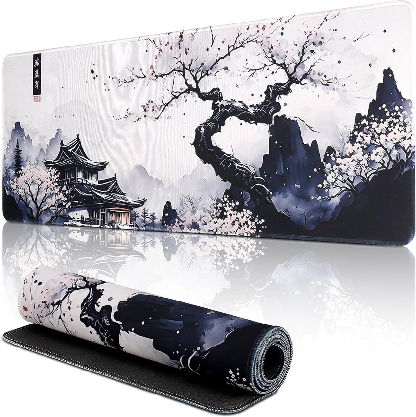 Yimomoyi Non Slip Mouse Pad, 80 x 30cm Mouse Mat Extended, Gaming Mousepad Waterproof, Desk Mat with Rubber Base, Desk Pad Laptop for Office and Home (01- Plum Mouse Pad)