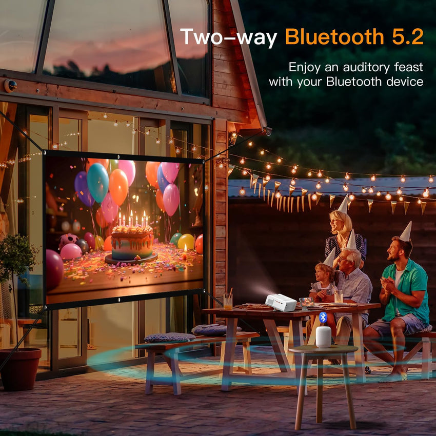 Mini Projector, VOPLLS Upgraded 1080P Full HD 14000L Video Projector Portable Outdoor Home Theater Movie Projector, 50% Zoom, Compatible with HDMI, USB, AV, Smartphone/Tablet/Laptop/PC/TV Box