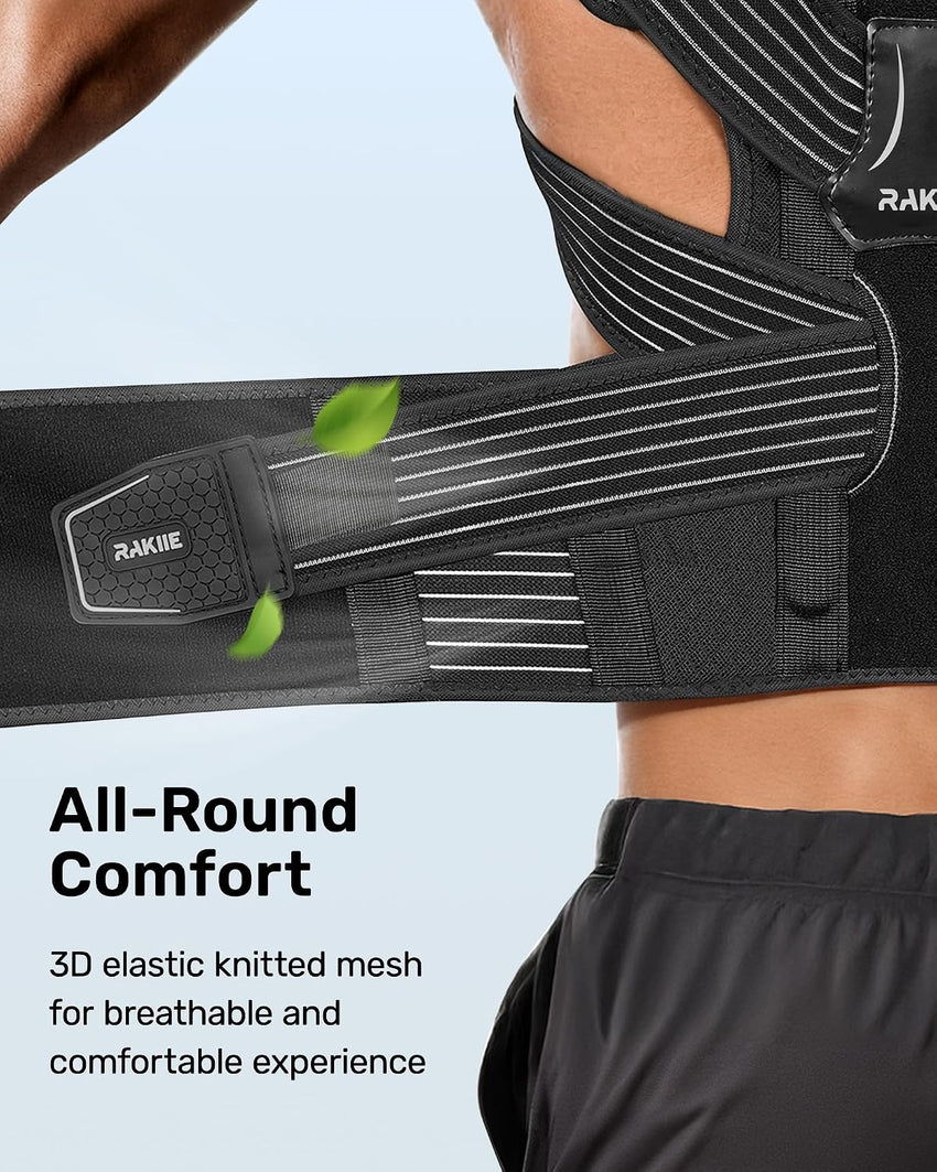 RAKIIE Back Straightener Posture Corrector Padded Shoulder Straps â Grey S (75-90cm)