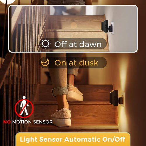 LOHAS-LED Night Light Plug in Wall, [2 Pack] Dimmable Night Lights, Dusk to Dawn Sensor, 0-100LM, Plug in Night Light, 3000K Warm White, Modern Night Light Compact for Hallway Bedroom Stair Bathroom