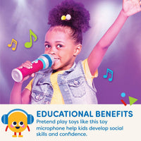Battat - Toy Karaoke Mic - Light - Up & Voicechanging Microphone - Record & Playback - Sing - Along With Bluetooth - 3+ Years- Musical Light Show Microphone