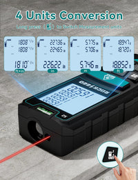 Laser Measure 50M/165ft,RockSeed Digital Laser Distance Meter with 2 Bubble Levels,Portable Laser Rangefinder M/in/Ft Unit Switching Backlit LCD and Measuring Distance/Area/Volume/Pythagorean