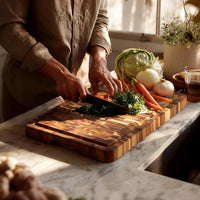 Acacia Cutting Board with Juice Groove & Handles â Reversible 43x30.5cm