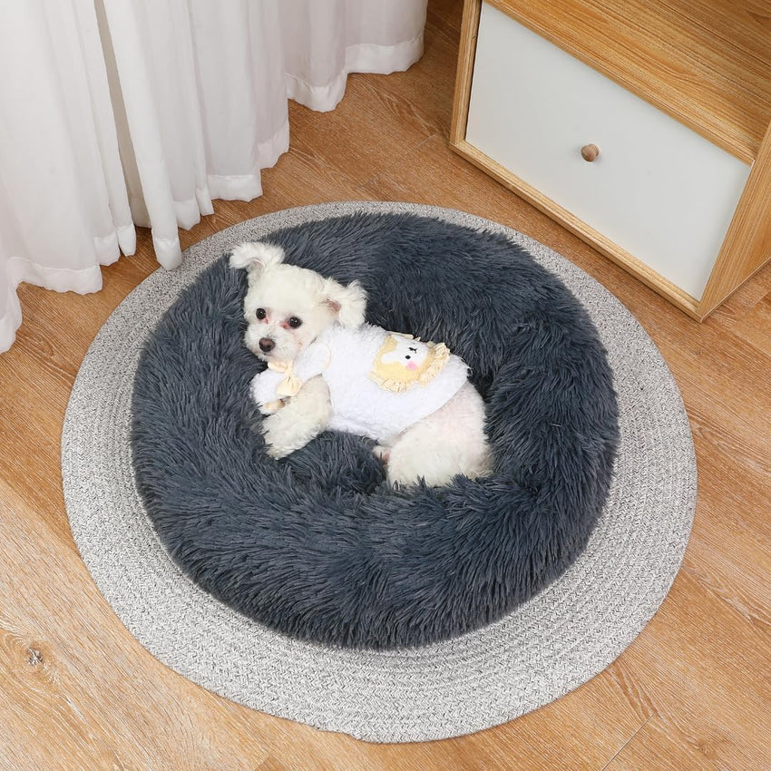 Belababy Donut Dog Bed Washable Light Grey 70cm