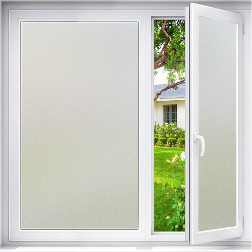 Haton Window Film Privacy for Glass Windows Frosted Film Frosting 90x200cm, Opaque Glass Sticker Self Adhesive Roll UV Block No Glue Static Cling Vinyl Covering for Bathroom Home and Office