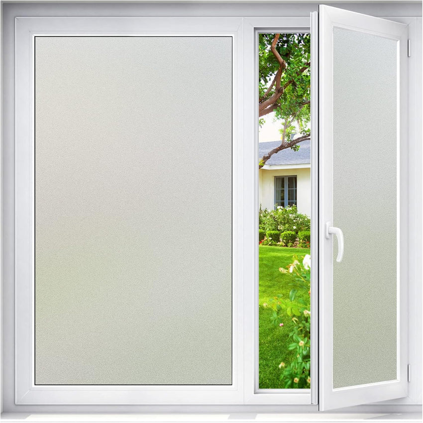 Haton Window Film Privacy Film for Glass Windows Frosted Window Film Frosting 60x200cm, Opaque Window Sticker Self Adhesive Roll UV Block No Glue Static Cling Vinyl Film for Bathroom Home and Office