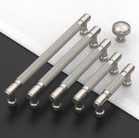 Amerdeco 10 Pack Brushed Satin Nickel knurled Cabinet Pulls 7.5 Inch(192mm) silver Hole Center Drawer Pulls Cabinet Hardware Kitchen Cabinet Handles for Bathroom AM032
