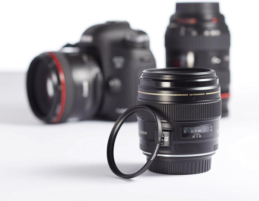 Amazon Basics 55 mm Circular UV Protection Filter for Clearer Pictures, Protects from Dust, Dirt and Scratches