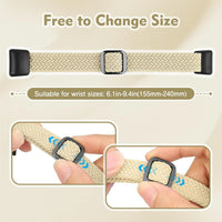 KIBDSNG Braided Watch Strap Compatible with Huawei Band 10/Huawei Band 9/Huawei Band 8, Elastic Adjustable Nylon Replacement Strap for Huawei Band 10/9/8 for Women Men