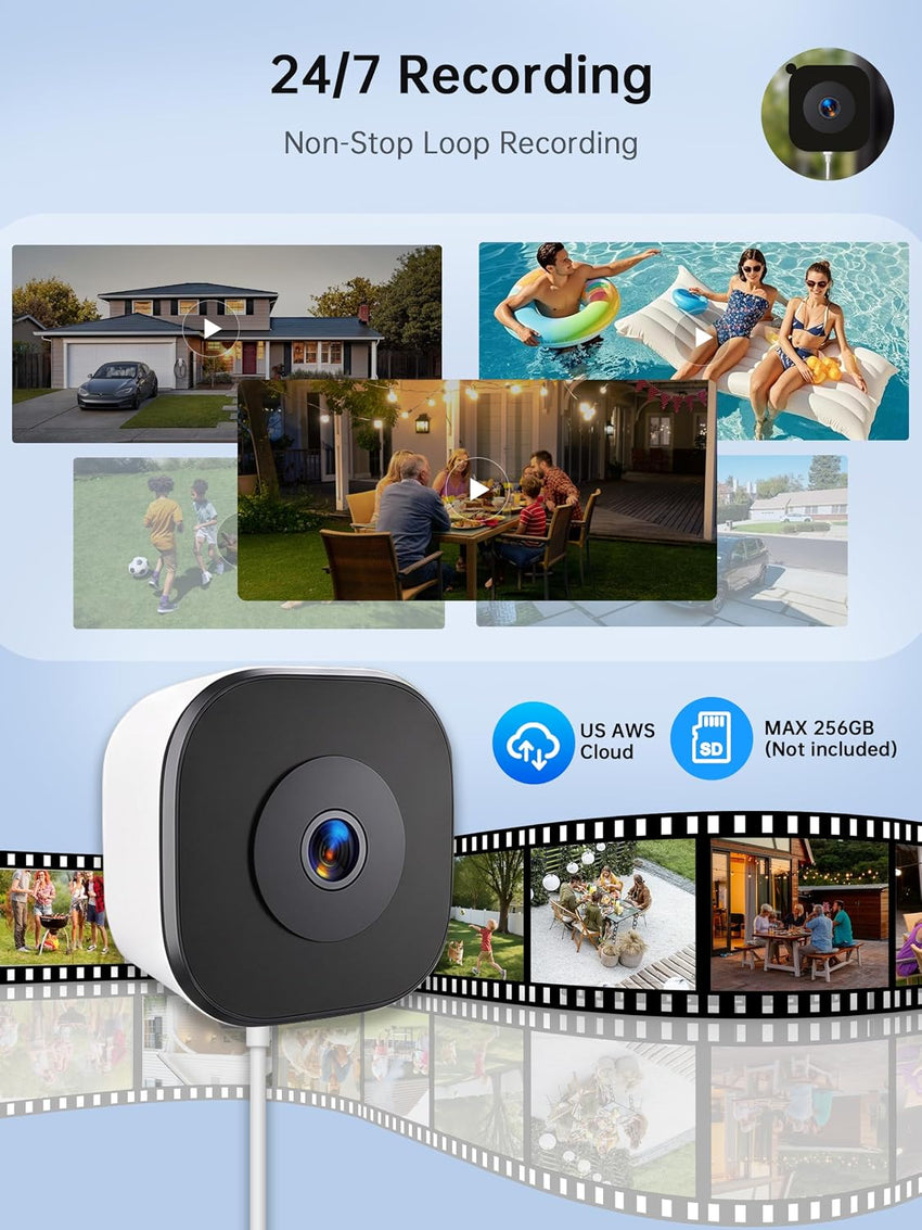 2K Window Security Camera Dual-Band WiFi Indoor Motion Detection Two-Way Audio