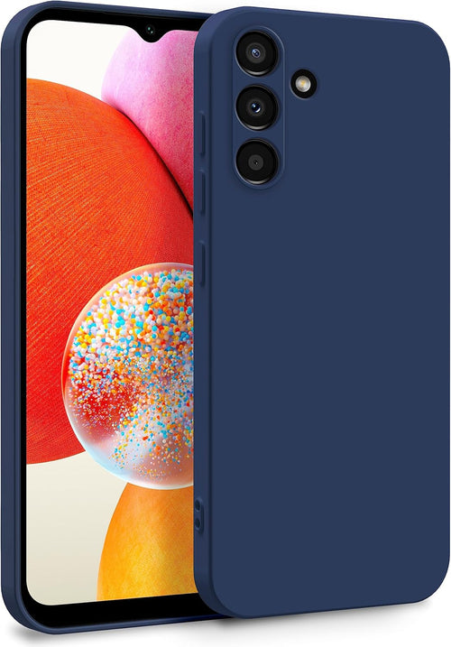MyGadget TPU Case for Samsung Galaxy A14 5G - Cover Dual Layer with Camera Protection | Inner Lining - Soft Touch Rubber & Anti-Scratch Shell Dark Blue