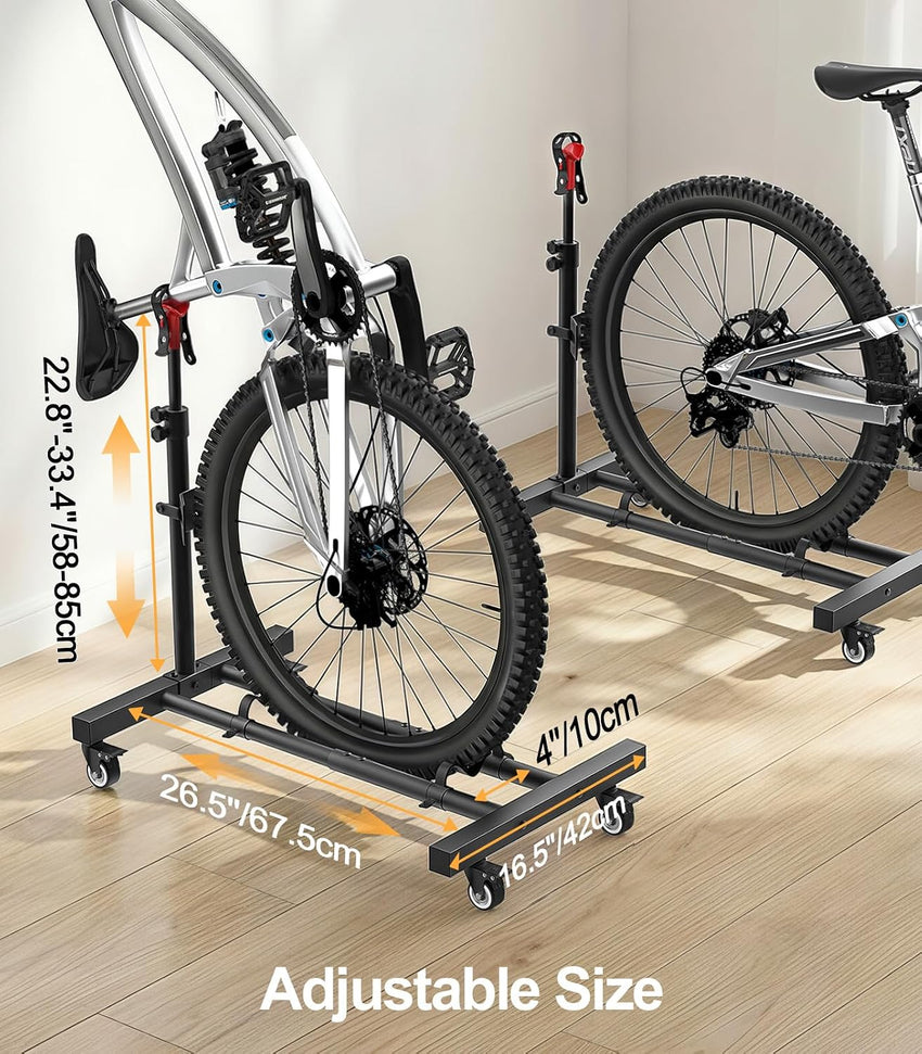 Vertical Bike Stand 360Â° Wheels Upright Storage 2 Pack up to 29in