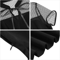 Vintage Gothic Cocktail Dress Keyhole Collar Mesh Short Sleeve Swing