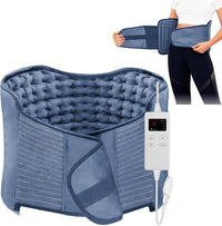 Electric Back Heating Pad Adjustable Waist Belt 6 Temp 4 Timers Ergonomic Navy