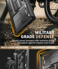 Samsung Galaxy S23 Ultra Case Military Grade Shockproof with Kickstand & Camera Cover â Black